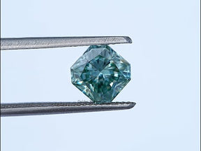 [YouTube Video Of Green Radiant Square Cut Loose Moissanite]-[Golden Bird Jewels]