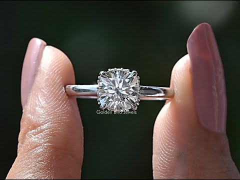 Cushion Cut Lab Diamond Hidden Halo Ring