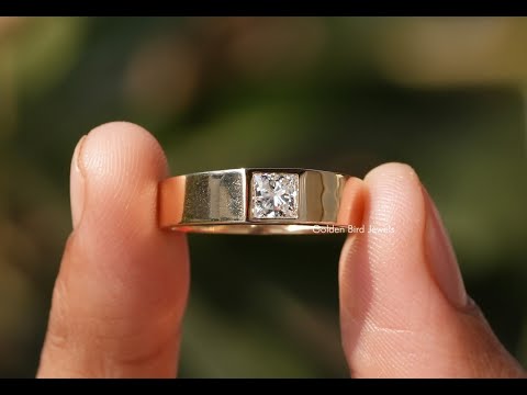 [YouTube Video Of Princess Cut Moissanite Engagement Ring]-[Golden Bird Jewels]