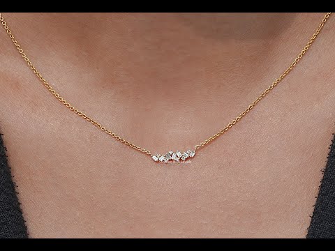 You tube Video of Baguette Cut Lab Diamond Cluster Pendant