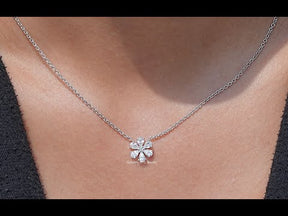 Pear Shaped Lab Diamond Flower Pendant