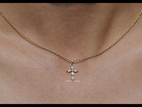 You tube Video of Marquise Cut Lab Diamond Cross Pendant