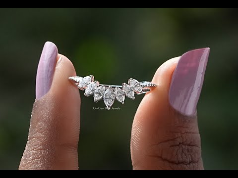 [YouTube Video Of Marquise Cut Curved Stackable Wedding Band]-[Golden Bird Jewels]