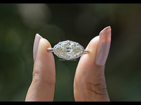 [YouTube Video Of East West Moval Cut Moissanite Solitaire Ring]-[Golden Bird Jewels]