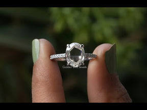 [YouTube Video Of  Portrait Cut Oval Moissanite Accent Ring]-[Golden Bird Jewels]