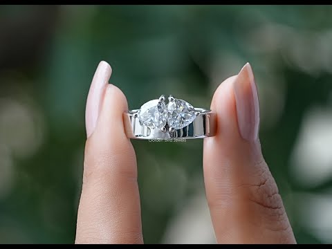 Trillion Cut Two Stone Moissanite Engagement Ring