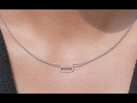 Round Lab Grown Paperclip Diamond Pendant