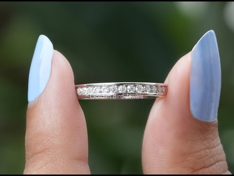 Round Cut Lab Diamond Channel set Eternity Band