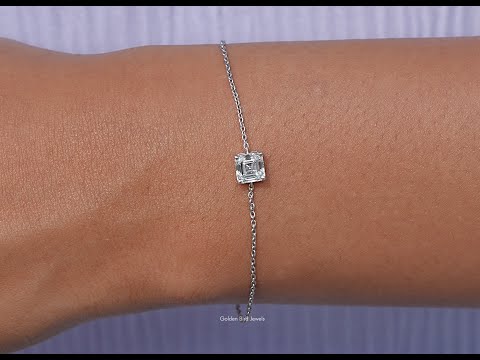 Asscher Lab Diamond Delicate Chain Bracelet