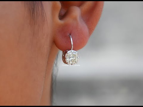 [YouTube Video Of Old Mine Cushion Cut Moissanite Earrings]-[Golden Bird Jewels]