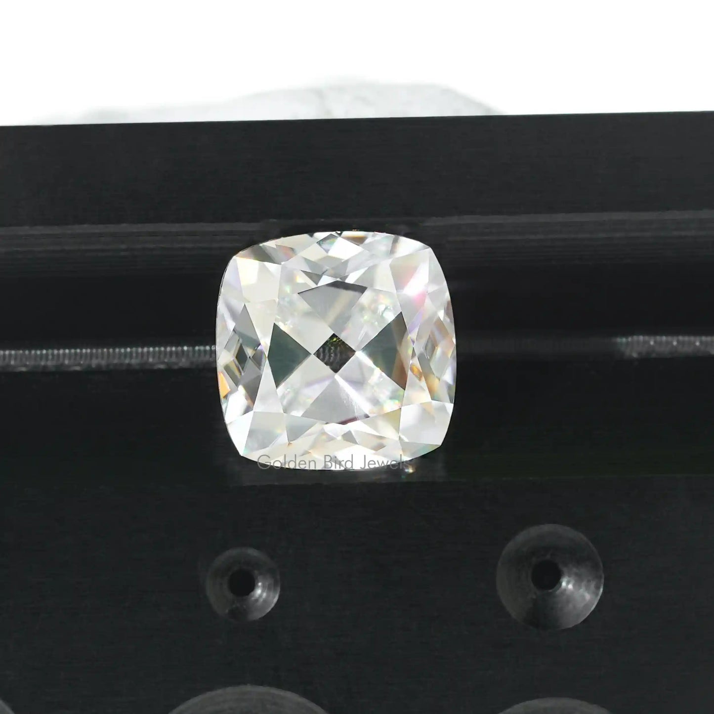 Top view of Colorless 2.22 Carat Cushion Cut Moissanite Diamond