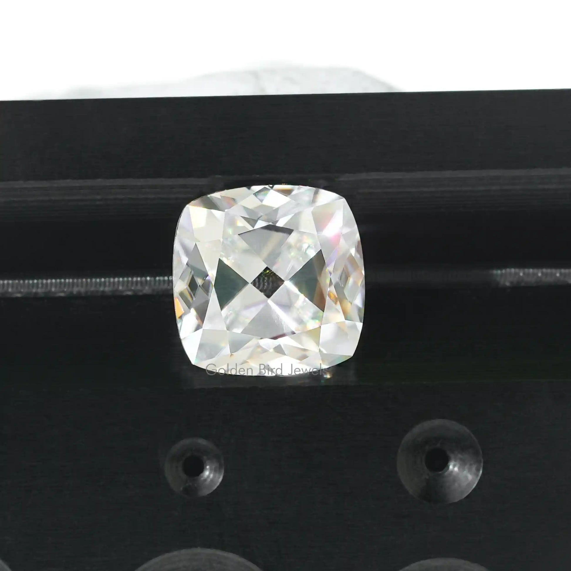 Top view of Colorless 2.22 Carat Cushion Cut Moissanite Diamond