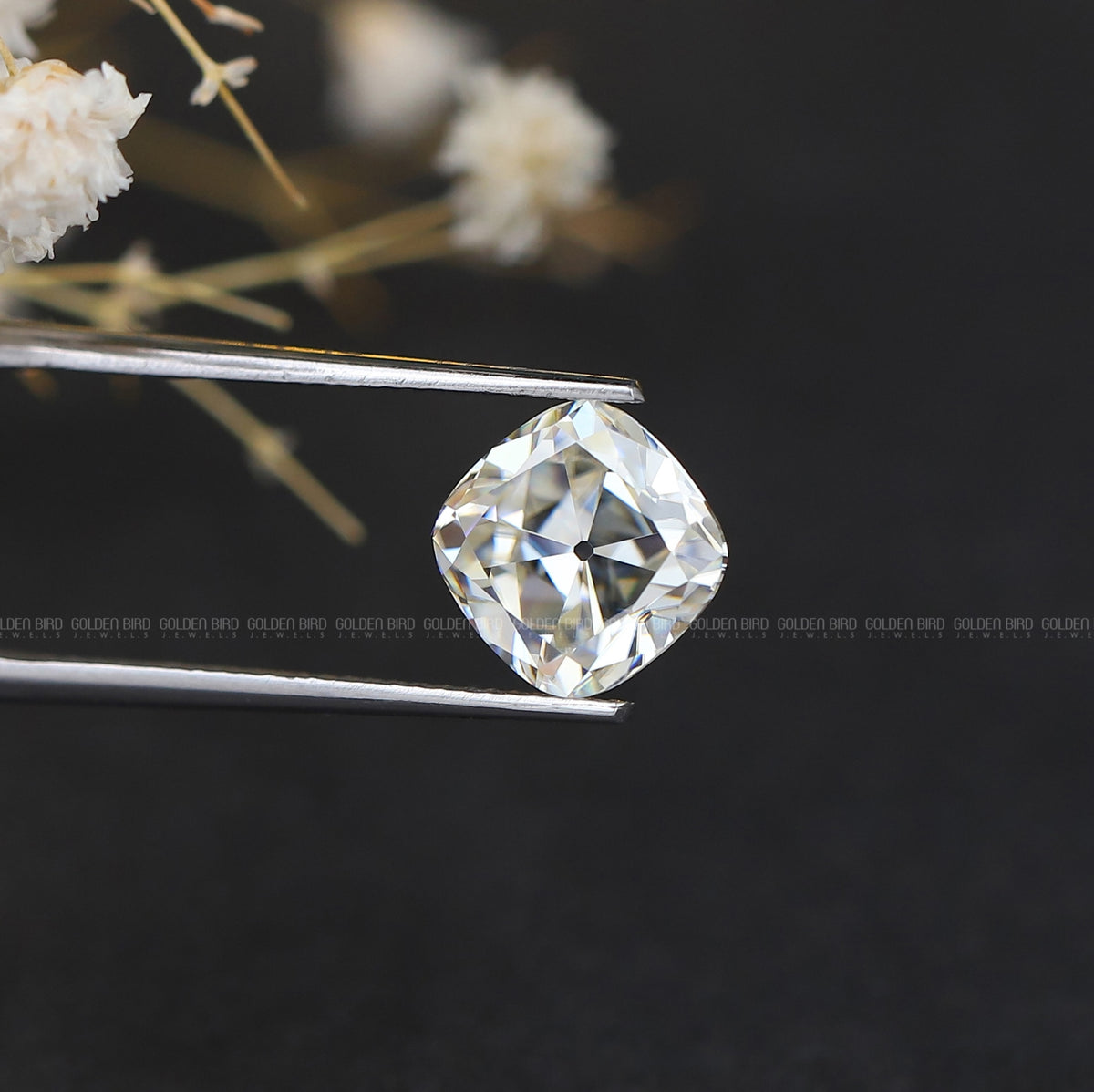 [Moissanite Old Mine Cushion Cut Loose Stone]-[Golden Bird Jewels]