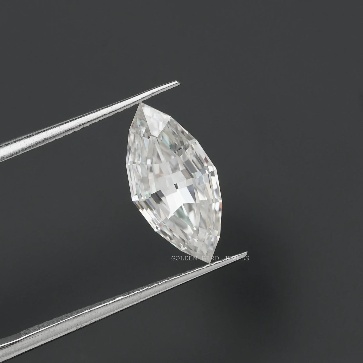 Front View Of Colorless  Marquise Cut Loose Moissanite