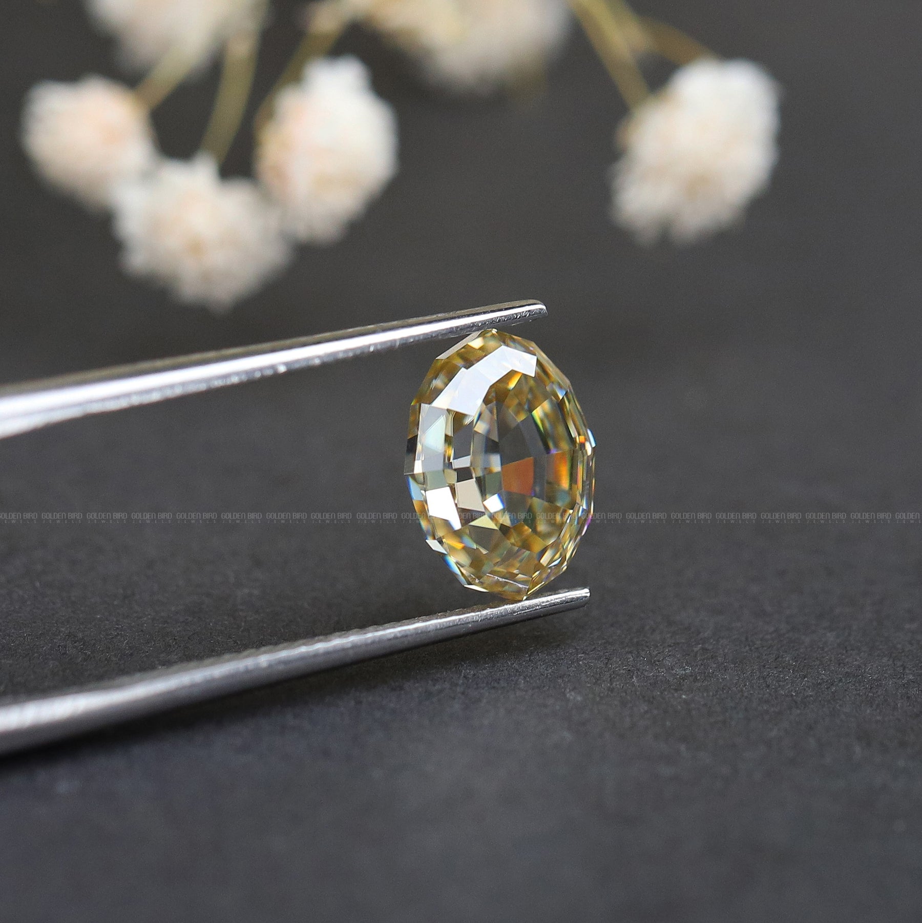 [Moissanite Step Cut Oval Loose Stone]-[Golden Bird Jewels]