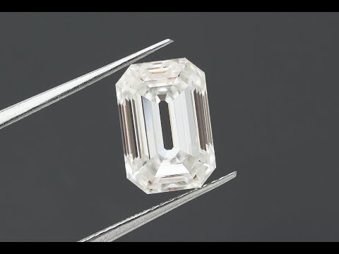 [YouTube Video Of Old Mine Emerald Cut Loose Moissanite Stone]-[Golden Bird Jewels]